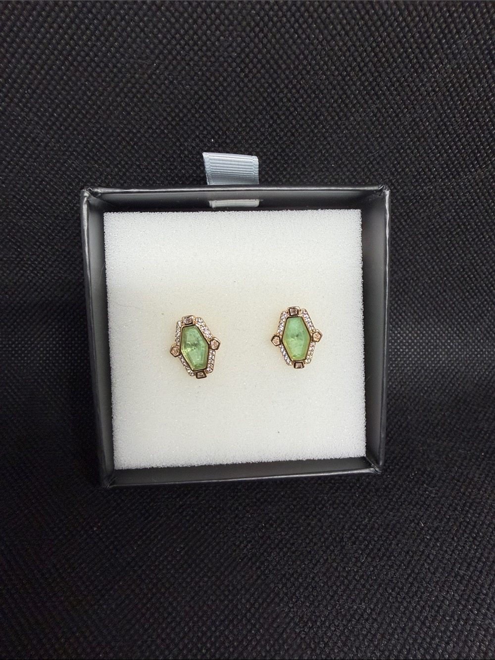 Light Green Spinel on Gold Studs